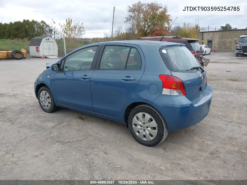 2009 Toyota Yaris VIN: JTDKT903595254785 Lot: 40663657