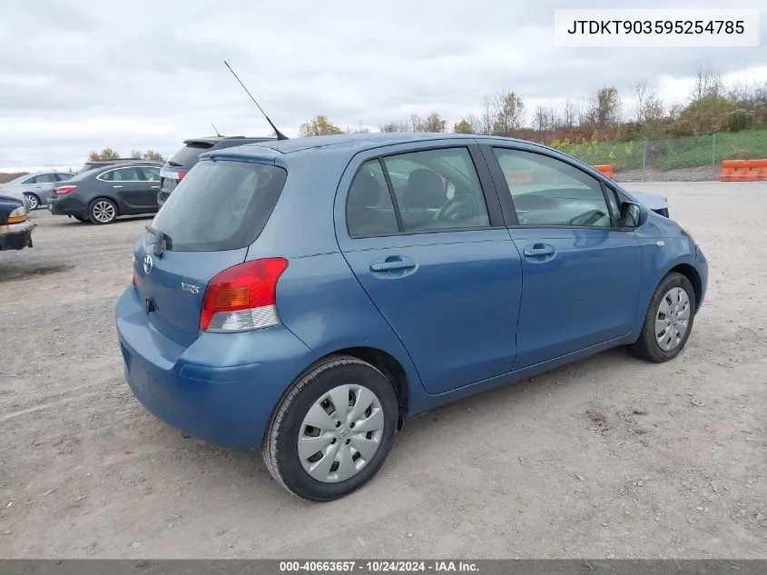 2009 Toyota Yaris VIN: JTDKT903595254785 Lot: 40663657