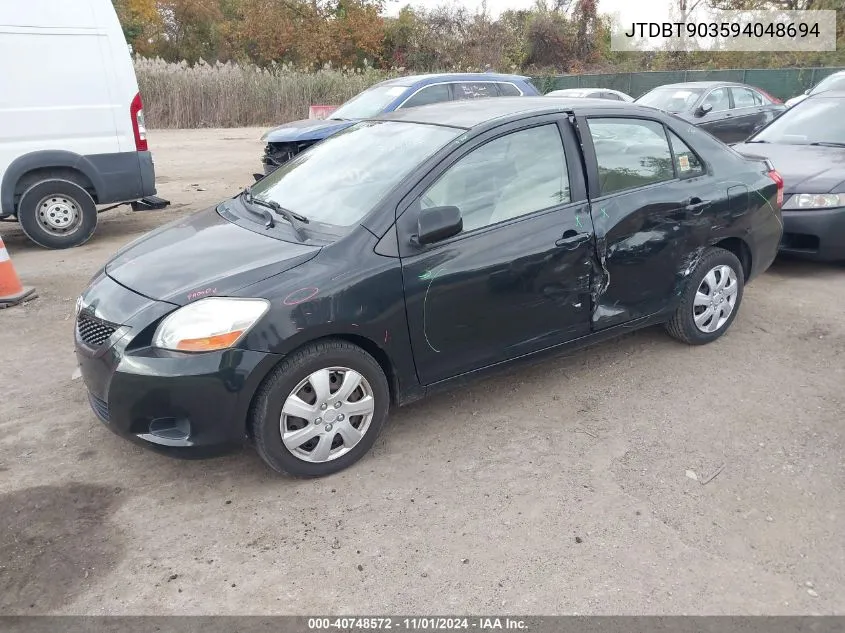 2009 Toyota Yaris VIN: JTDBT903594048694 Lot: 40748572