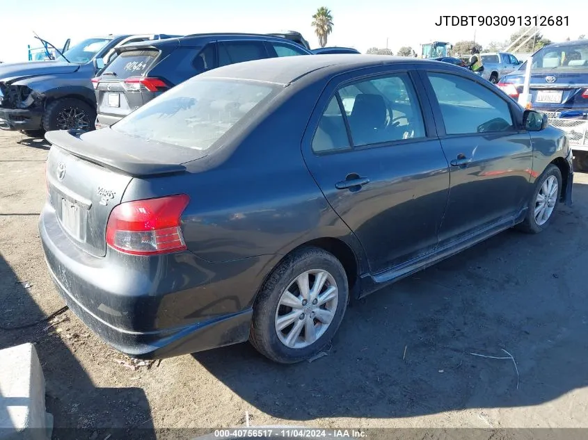 2009 Toyota Yaris S VIN: JTDBT903091312681 Lot: 40756517