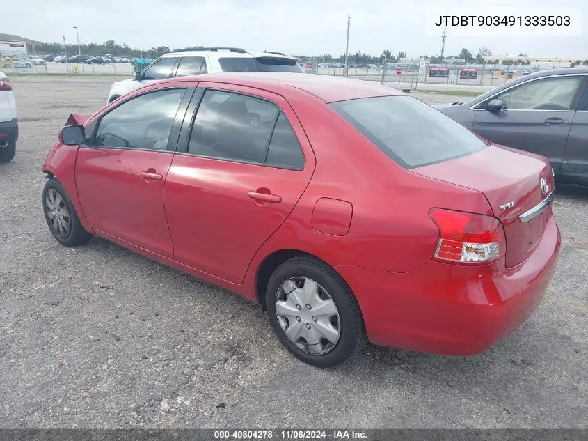 2009 Toyota Yaris VIN: JTDBT903491333503 Lot: 40804278