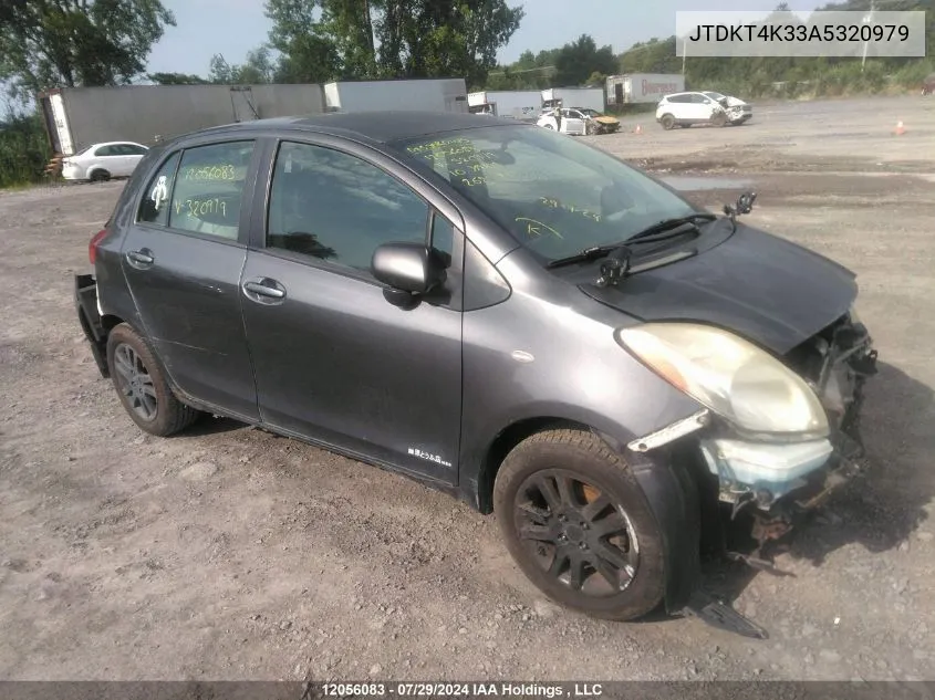 2010 Toyota Yaris VIN: JTDKT4K33A5320979 Lot: 12056083