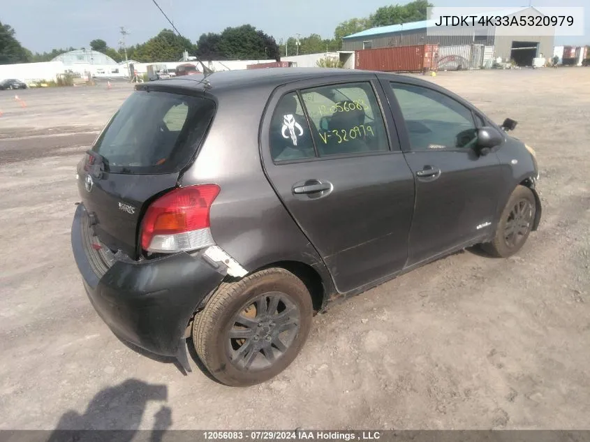 2010 Toyota Yaris VIN: JTDKT4K33A5320979 Lot: 12056083