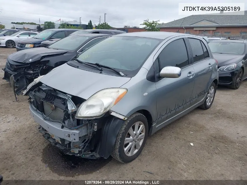 2010 Toyota Yaris VIN: JTDKT4K39A5305189 Lot: 12079264