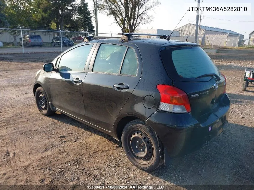 2010 Toyota Yaris VIN: JTDKT9K36A5282810 Lot: 12108421