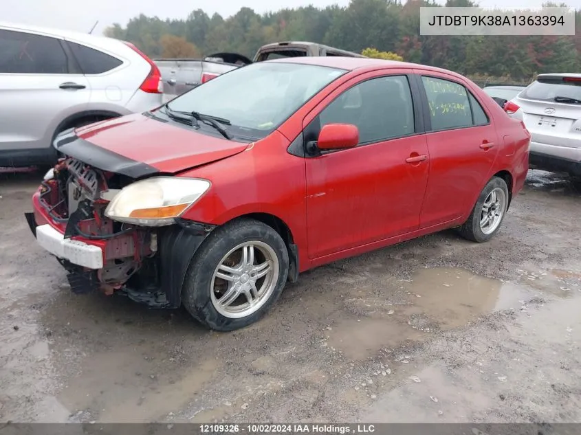 2010 Toyota Yaris VIN: JTDBT9K38A1363394 Lot: 12109326