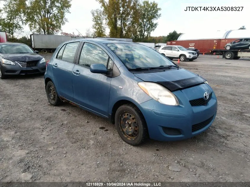 2010 Toyota Yaris VIN: JTDKT4K3XA5308327 Lot: 12115929