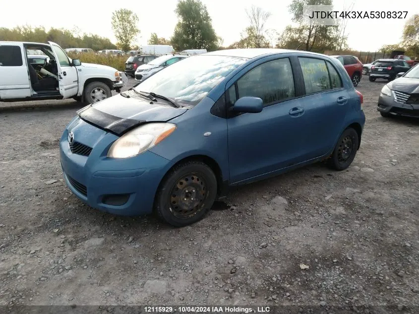 2010 Toyota Yaris VIN: JTDKT4K3XA5308327 Lot: 12115929