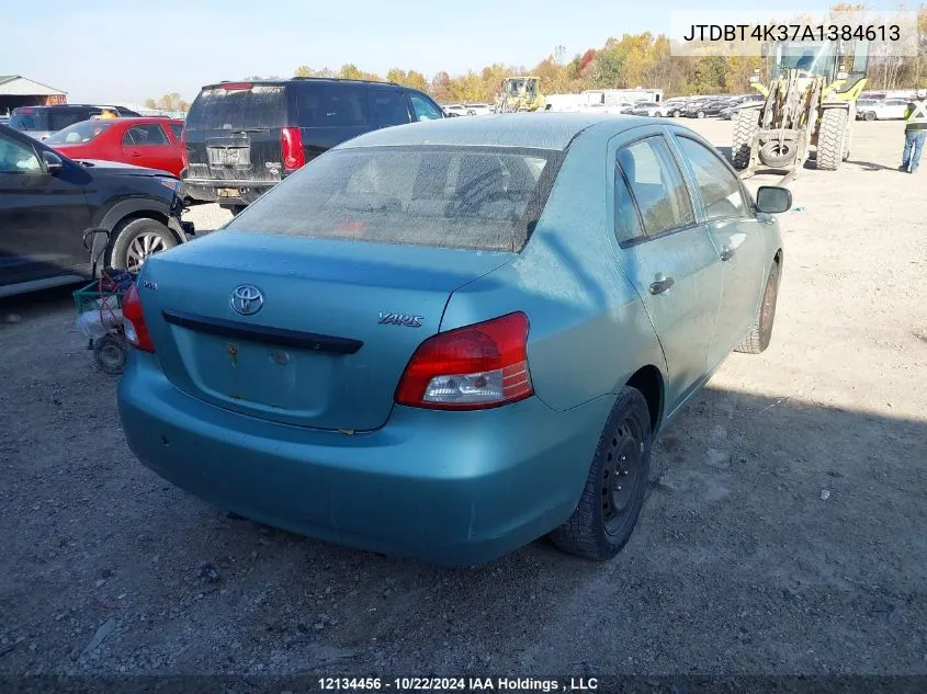 2010 Toyota Yaris VIN: JTDBT4K37A1384613 Lot: 12134456