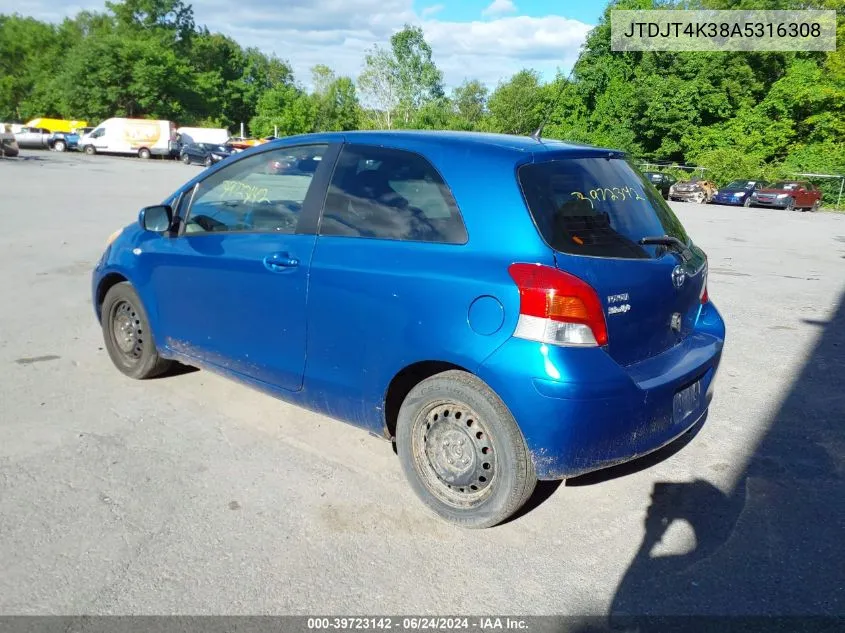 JTDJT4K38A5316308 2010 Toyota Yaris