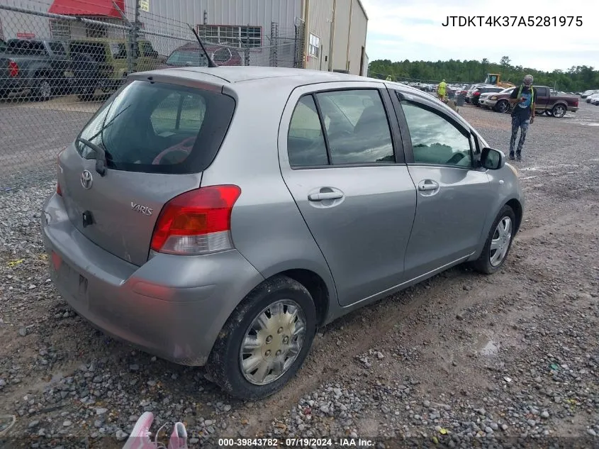 JTDKT4K37A5281975 2010 Toyota Yaris