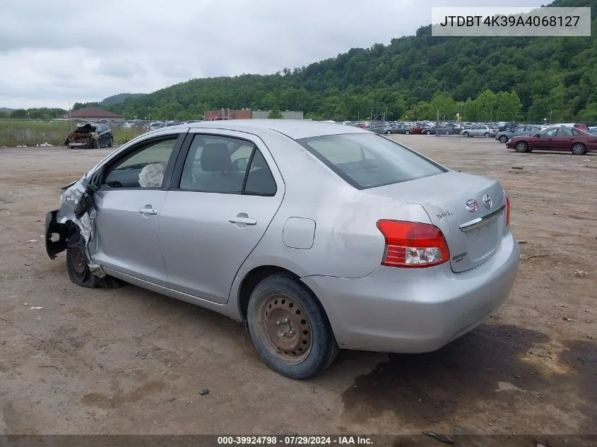 2010 Toyota Yaris VIN: JTDBT4K39A4068127 Lot: 39924798