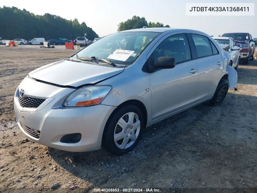 2010 Toyota Yaris VIN: JTDBT4K33A1368411 Lot: 40205853