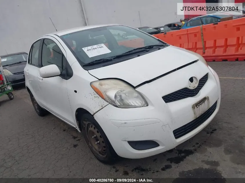 JTDKT4K32A5307804 2010 Toyota Yaris