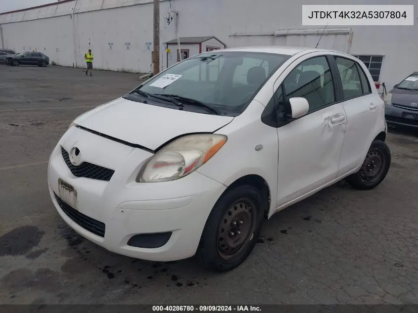 2010 Toyota Yaris VIN: JTDKT4K32A5307804 Lot: 40286780