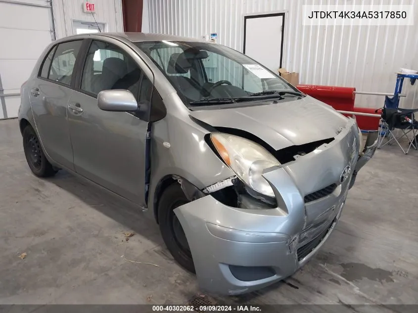 JTDKT4K34A5317850 2010 Toyota Yaris