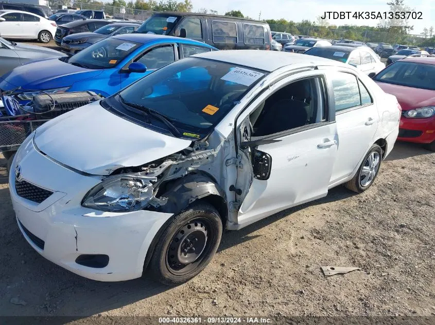 2010 Toyota Yaris VIN: JTDBT4K35A1353702 Lot: 40326361