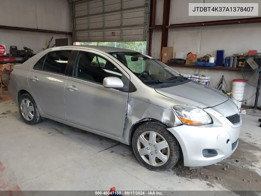 2010 Toyota Yaris VIN: JTDBT4K37A1378407 Lot: 40347188