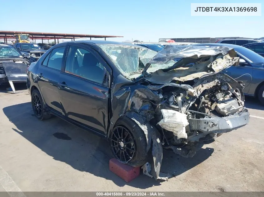 2010 Toyota Yaris VIN: JTDBT4K3XA1369698 Lot: 40415808