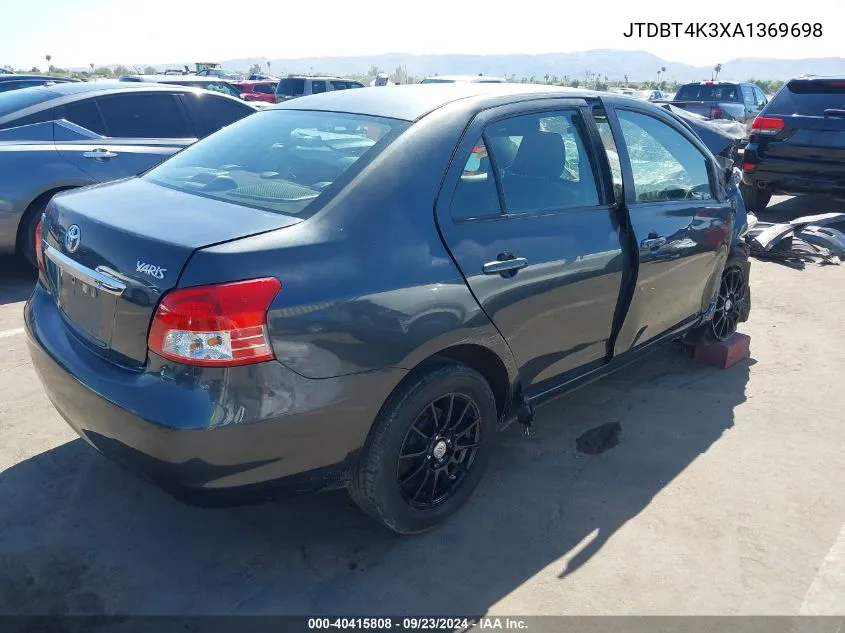 2010 Toyota Yaris VIN: JTDBT4K3XA1369698 Lot: 40415808