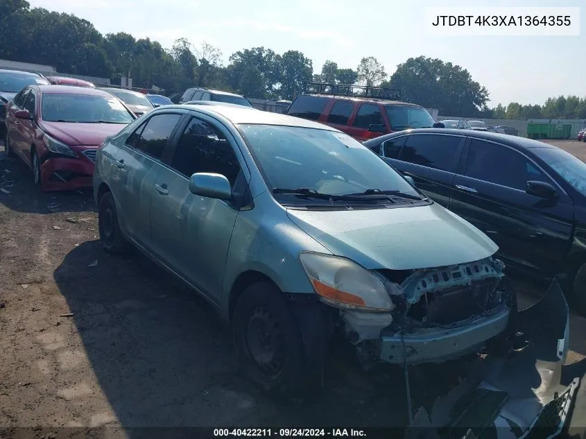 2010 Toyota Yaris VIN: JTDBT4K3XA1364355 Lot: 40422211