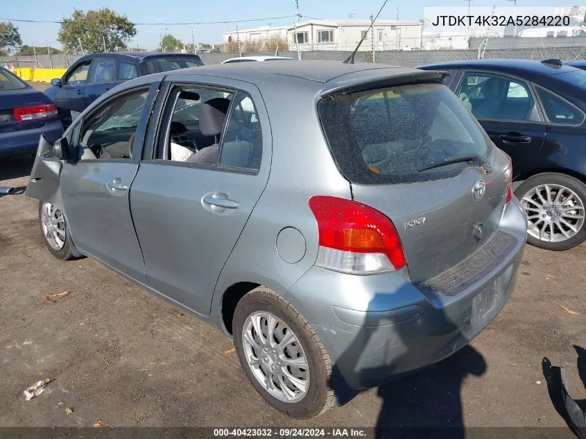 JTDKT4K32A5284220 2010 Toyota Yaris