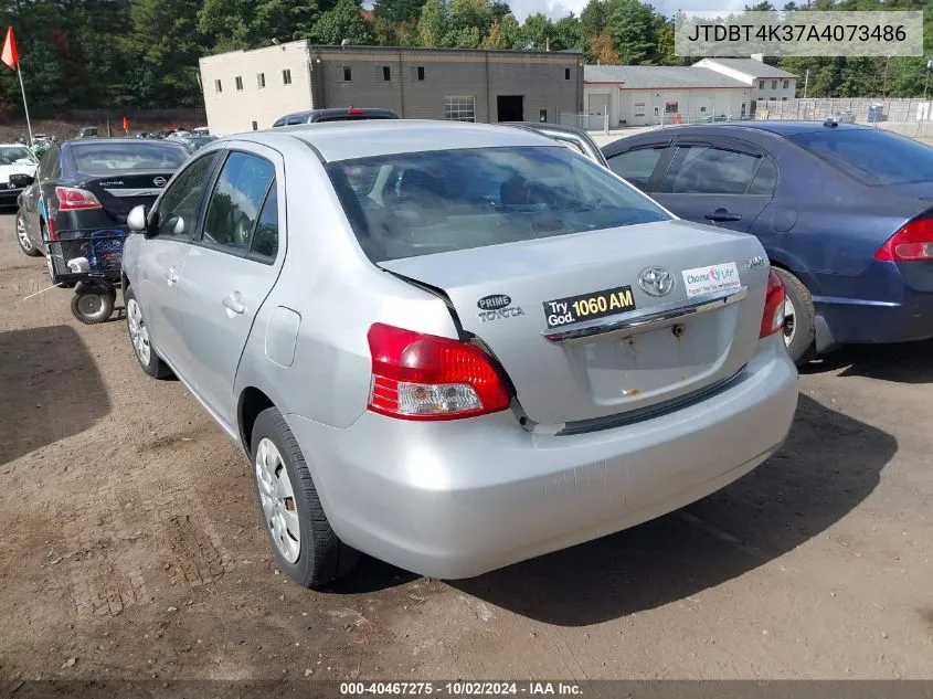 2010 Toyota Yaris VIN: JTDBT4K37A4073486 Lot: 40467275