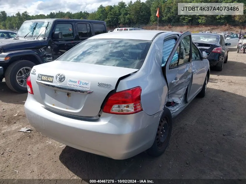 2010 Toyota Yaris VIN: JTDBT4K37A4073486 Lot: 40467275