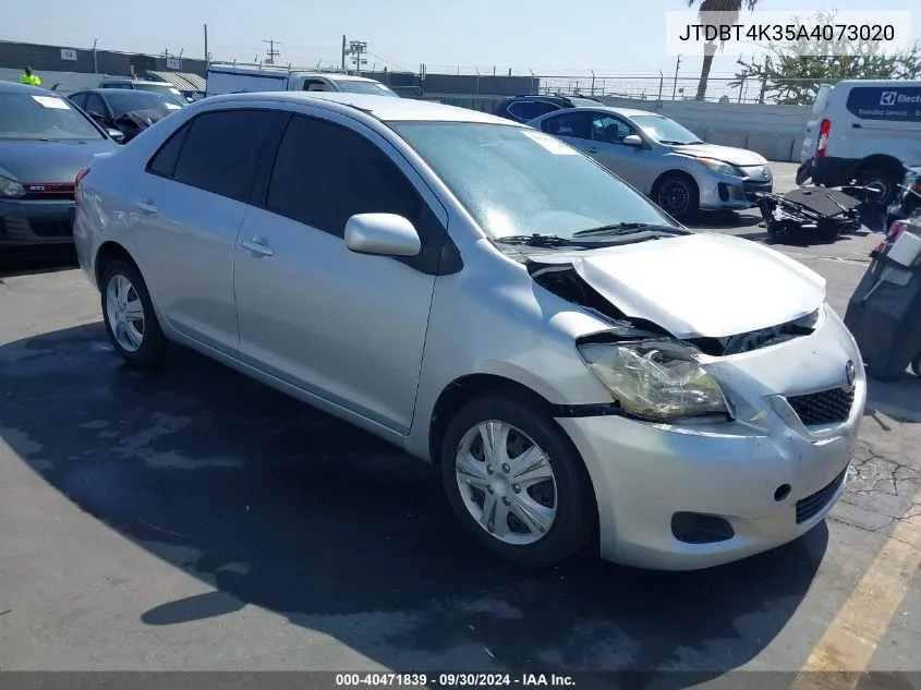 2010 Toyota Yaris VIN: JTDBT4K35A4073020 Lot: 40471839