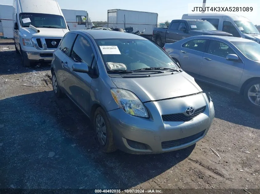 2010 Toyota Yaris VIN: JTDJT4K3XA5281089 Lot: 40492035