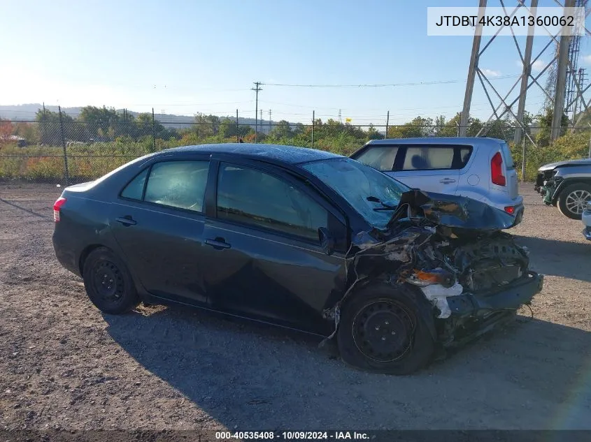 2010 Toyota Yaris VIN: JTDBT4K38A1360062 Lot: 40535408