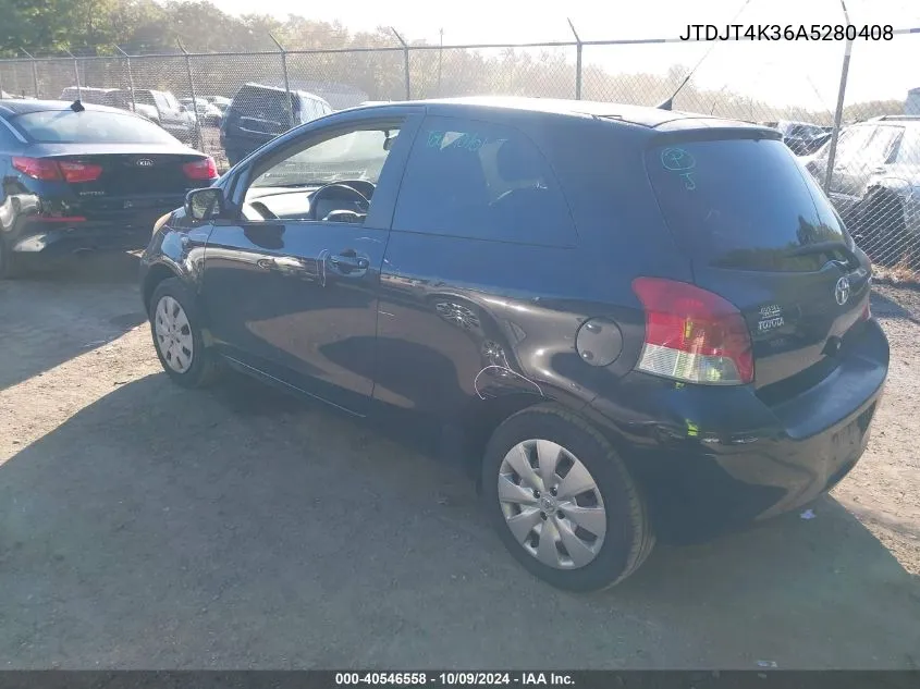 2010 Toyota Yaris VIN: JTDJT4K36A5280408 Lot: 40546558