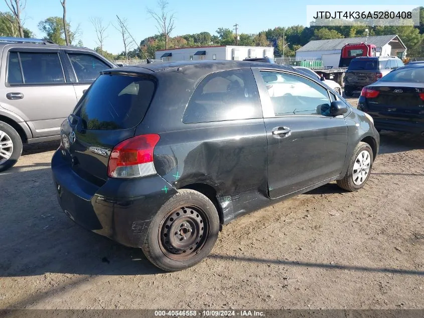 2010 Toyota Yaris VIN: JTDJT4K36A5280408 Lot: 40546558