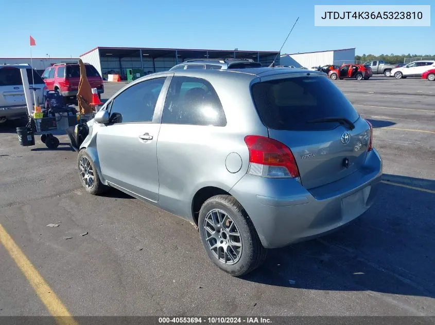 2010 Toyota Yaris VIN: JTDJT4K36A5323810 Lot: 40553694