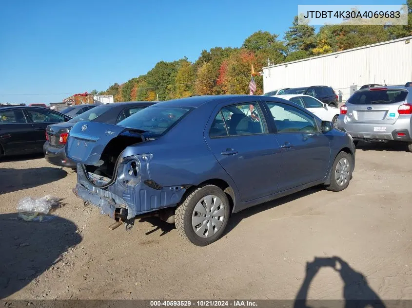 2010 Toyota Yaris VIN: JTDBT4K30A4069683 Lot: 40593529