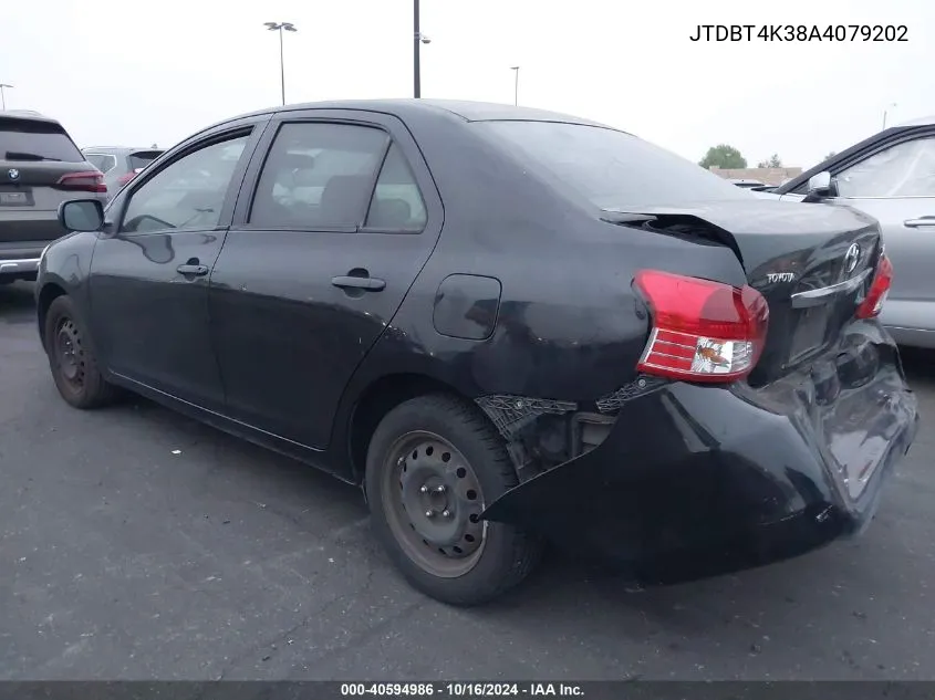 2010 Toyota Yaris VIN: JTDBT4K38A4079202 Lot: 40594986