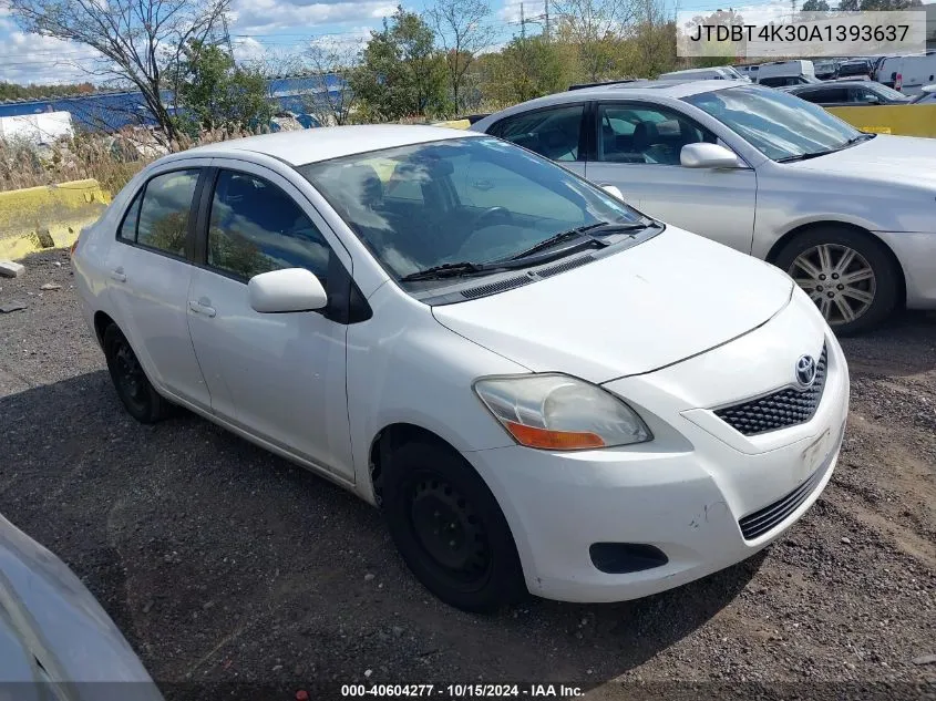 2010 Toyota Yaris VIN: JTDBT4K30A1393637 Lot: 40604277