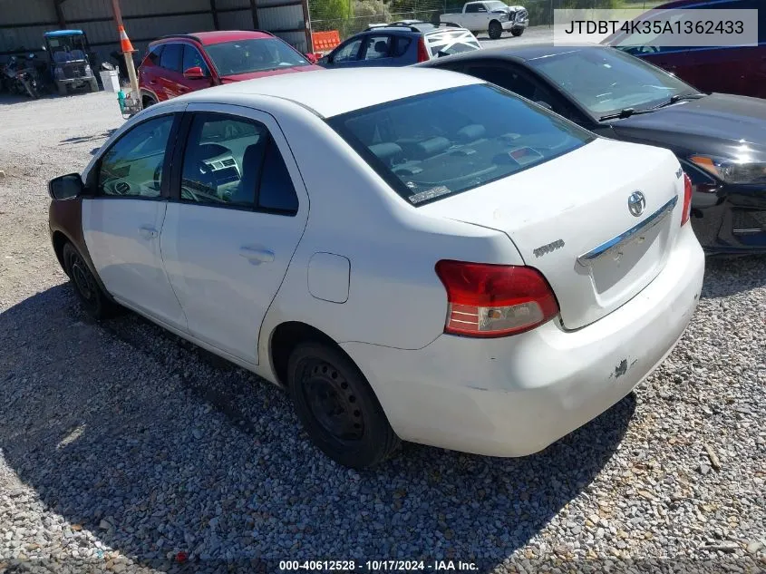 2010 Toyota Yaris VIN: JTDBT4K35A1362433 Lot: 40612528