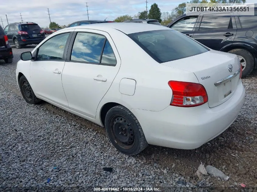 2010 Toyota Yaris VIN: JTDBT4K33A1356551 Lot: 40619442