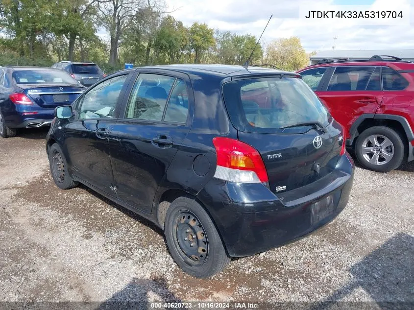 2010 Toyota Yaris VIN: JTDKT4K33A5319704 Lot: 40620723