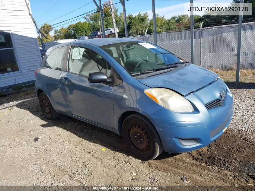 2010 Toyota Yaris VIN: JTDJT4K3XA5290178 Lot: 40624797