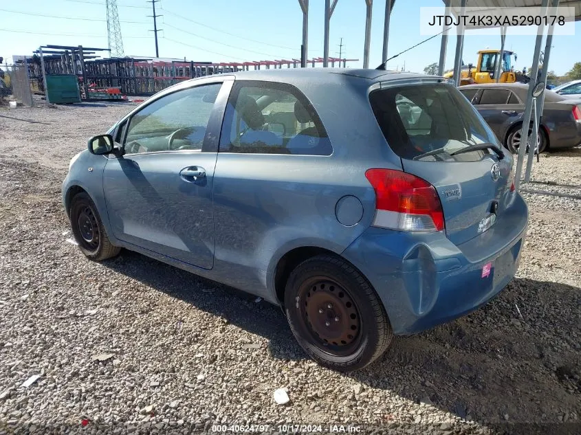 2010 Toyota Yaris VIN: JTDJT4K3XA5290178 Lot: 40624797