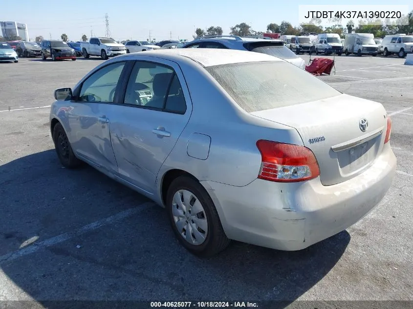 2010 Toyota Yaris VIN: JTDBT4K37A1390220 Lot: 40625077