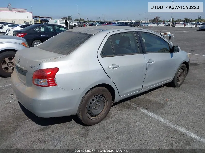 2010 Toyota Yaris VIN: JTDBT4K37A1390220 Lot: 40625077