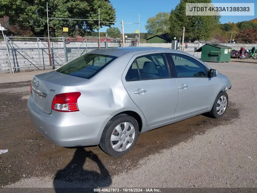 2010 Toyota Yaris VIN: JTDBT4K33A1388383 Lot: 40627973