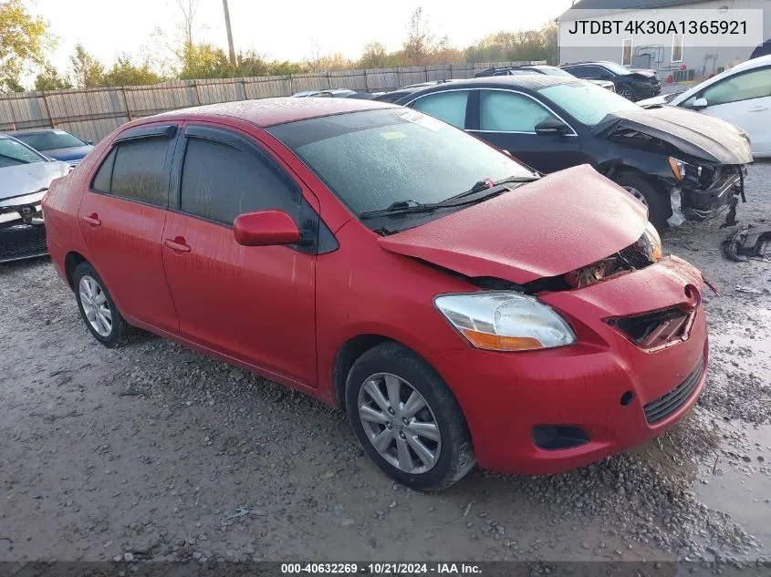 2010 Toyota Yaris VIN: JTDBT4K30A1365921 Lot: 40632269