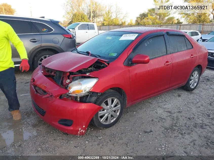 2010 Toyota Yaris VIN: JTDBT4K30A1365921 Lot: 40632269