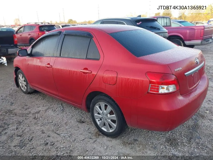 2010 Toyota Yaris VIN: JTDBT4K30A1365921 Lot: 40632269