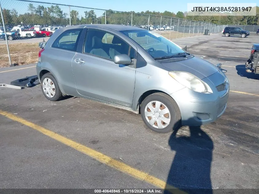 2010 Toyota Yaris VIN: JTDJT4K38A5281947 Lot: 40645945