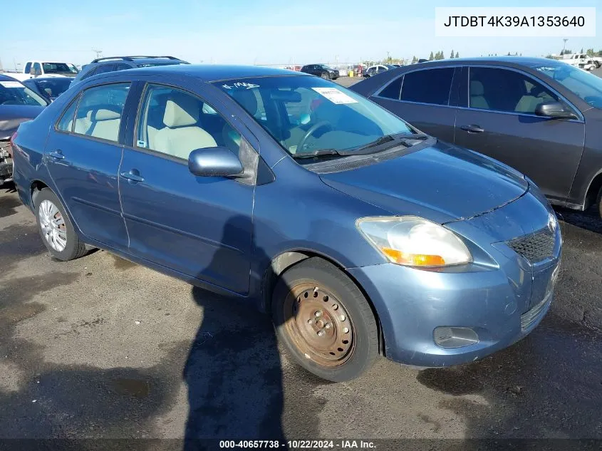 2010 Toyota Yaris VIN: JTDBT4K39A1353640 Lot: 40657738